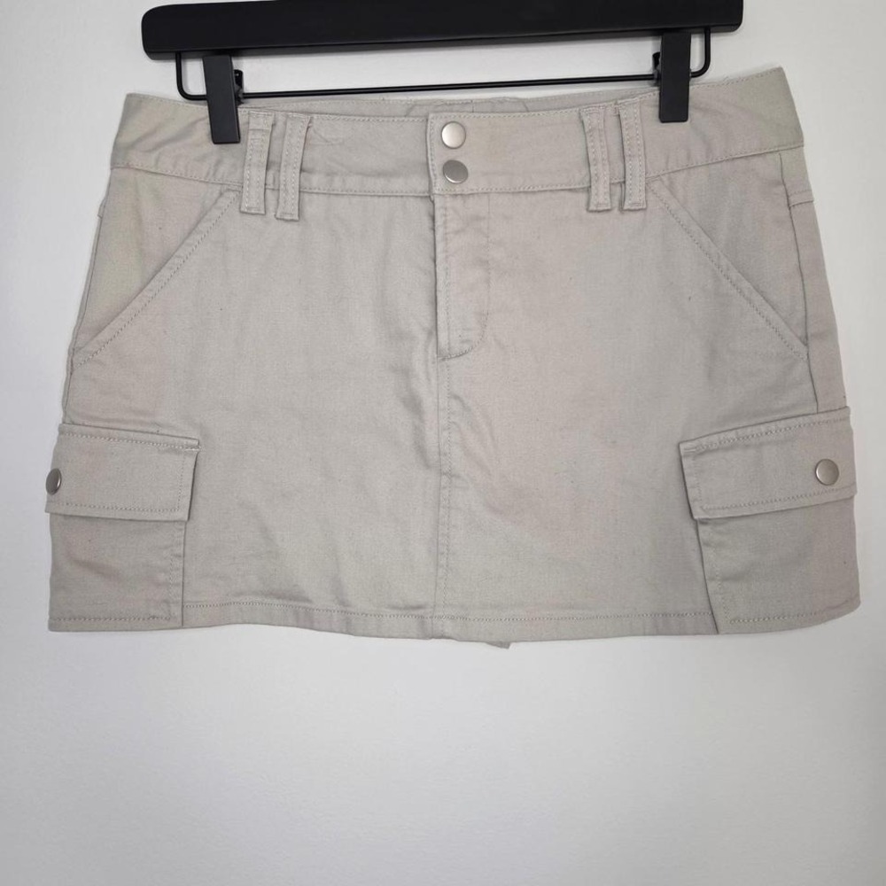 Xhilaration Khaki Cargo Skort Mini Skirt Built-in Shorts Tan Y2K Size 9